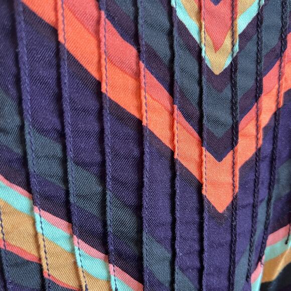 Anthropologie Runi Striped  Slip Dress ChevronMidi Crisscross Back Flowy Boho XS - Picture 7 of 13